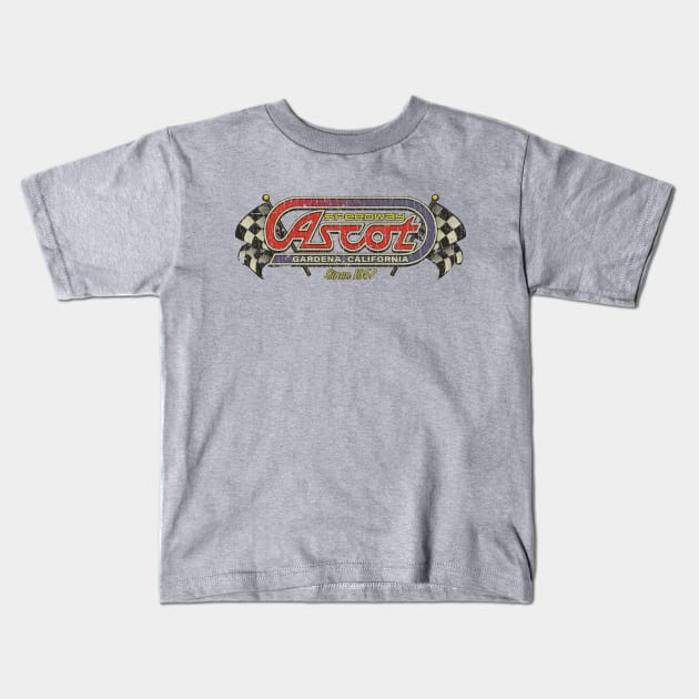 Ascot Speedway 1957 Kids T-Shirt by JCD666
